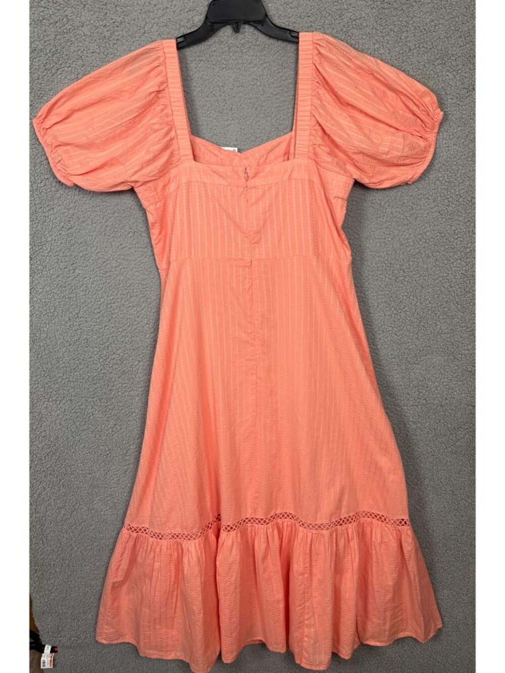 And Now This Women's Plus Size Puff Sleeve Maxi Dress 1X Square Neck Peach NWT's - Picture 3 of 7